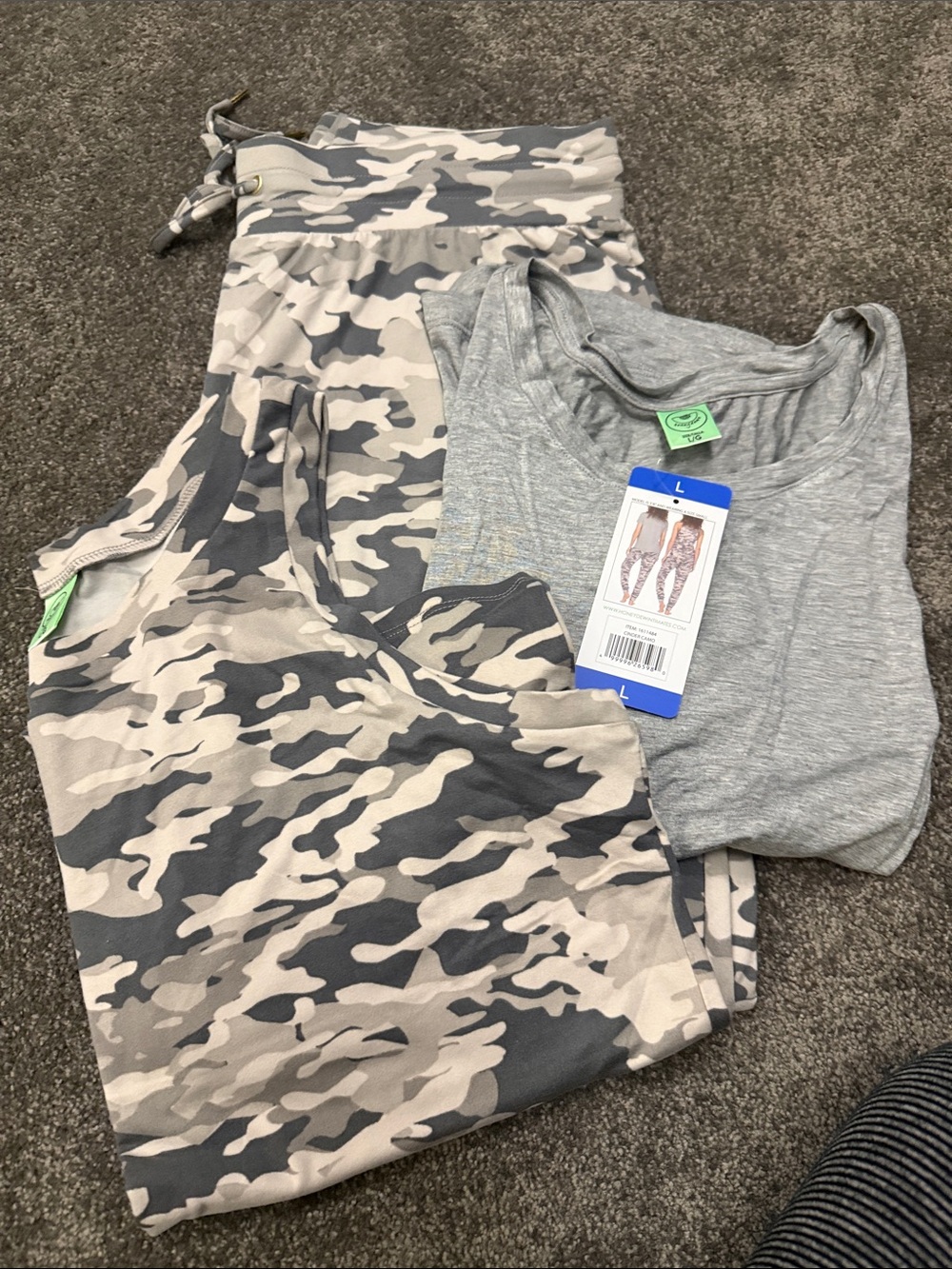 Honeydew Intimates Women's Camo Pajama Set with Gray Tank